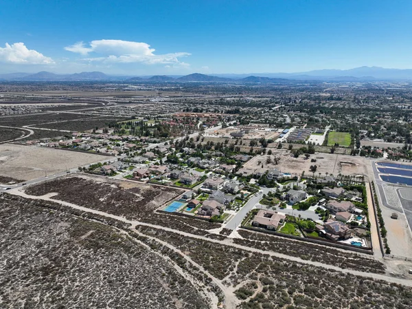 Aerial View Rancho Cucamonga Located South Foothills San Gabriel Mountains — Stock Photo, Image