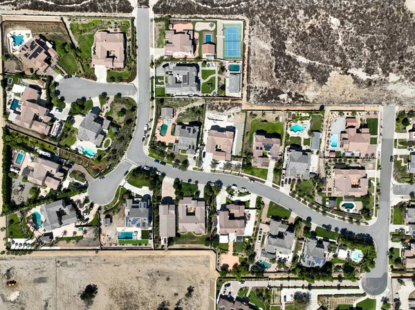 Aerial Top View Big Villas Pools Rancho Cucamonga San Bernardino — Stock Photo, Image