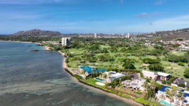 Kahala 'nın golf, Pasifik Okyanusu, Honolulu ve Hawaii' deki hava manzarası.