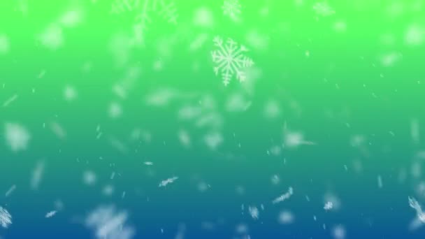 Abstract Kerst Sneeuwvlokken Achtergrond Vallende Kerst Sneeuwvlok Patroon Vallen Sneeuwvlokken — Stockvideo