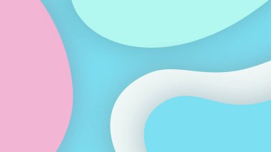 Renkli dalgalı kağıt soyut arkaplan şekillerini keser. İş ve element posterleri için tasarım düzeni 