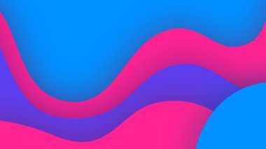 Renkli dalgalı kağıt soyut arkaplan şekillerini keser. İş ve element posterleri için tasarım düzeni 