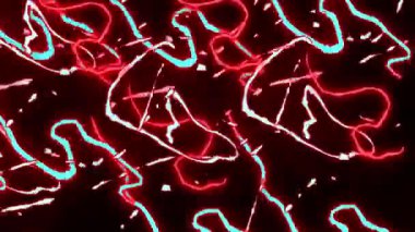 Red abstract energy light strings or waves background. Electric lighting effect illustration