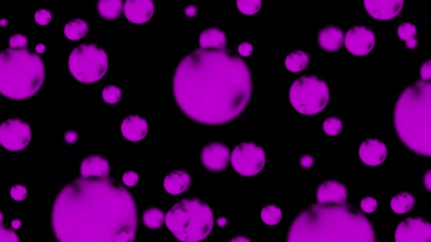 Abstract Composition Colored Flying Spheres Black Background Glowing Decorative — Αρχείο Βίντεο
