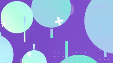 Colorful abstract geometric shape pattern illustration in retro style. Trendy primary color background with creative shapes.