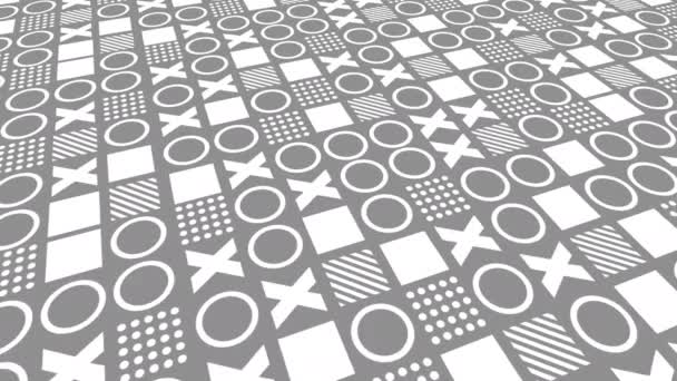 Black White Repeating Pattern Geometric Shapes Circle Square Abstract Background — Stock video
