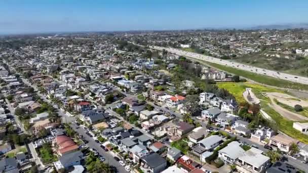 Flygfoto Över Wealthy Encinitas Stad San Diego South California Usa — Stockvideo