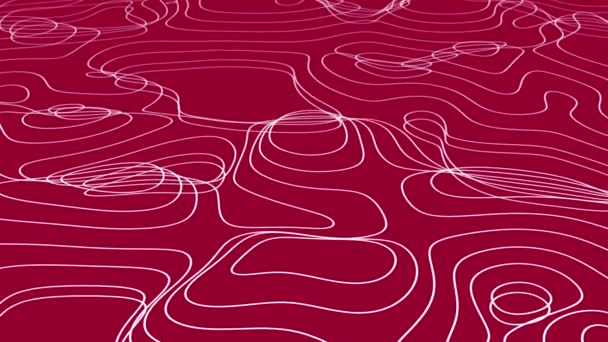Red Topographic Map Background Concept Abstract Background Inglés Espacio Geografía — Vídeos de Stock