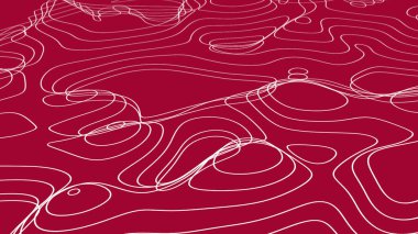 Kırmızı 3D Topografik harita arka plan kavramı soyut arkaplan. Uzay Coğrafyası Dalgalı eğri çizgileri arkaplan 