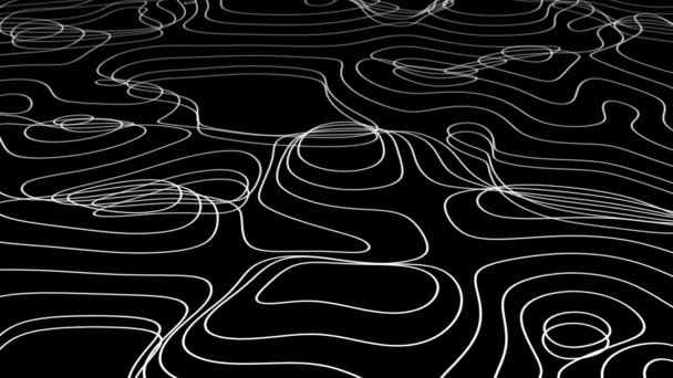 Black White Topographic Map Background Concept Abstract Background Géographie Spatiale — Video
