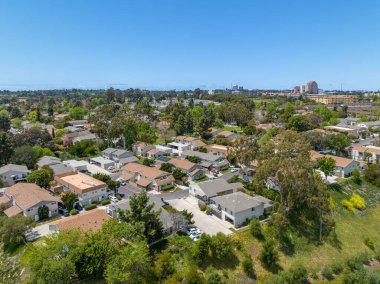 San Diego, California, ABD 'deki evler ve konutlar üzerindeki hava manzarası