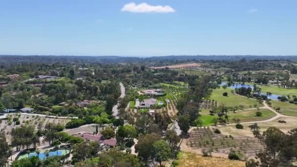 Veduta Aerea Sul Paesaggio Verde Della Valle Rancho Santa San — Video Stock