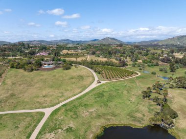 San Diego, California, ABD 'deki Rancho Santa Fe yeşil vadi manzarası