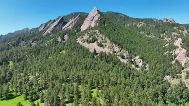 Flatironlar Boulder Colorado Yakınlarındaki Chautauqua Park Kaya Oluşumları Yüksek Kalite — Stok video