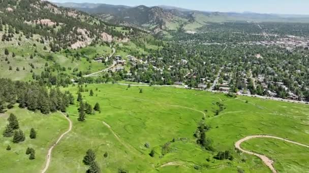 Flatironlar Boulder Colorado Yakınlarındaki Chautauqua Park Kaya Oluşumları Yüksek Kalite — Stok video