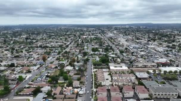 Vista Aérea Casa Com Céu Cinza Mesa City San Diego — Vídeo de Stock
