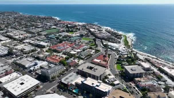 Вид Повітря Місто Пляж Жолла Сан Дієго Каліфорнія Напрямок Подорожі — стокове відео