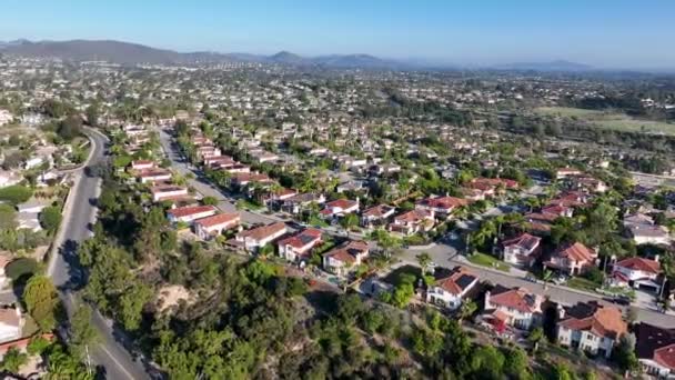 Luftaufnahme Von Häusern Vista Karlsbad North County Von San Diego — Stockvideo