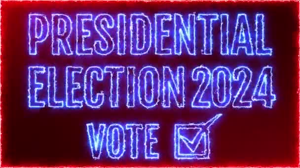 Elektryfikacja Czerwono Niebieskiej Animacji Wyborów Prezydenckich 2024 Partia Republikańska Demokratyczna — Wideo stockowe