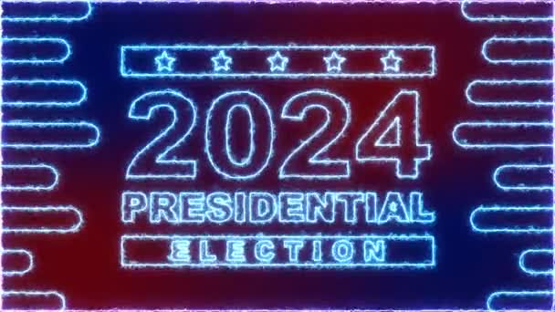 Электрифицируйте Красно Голубую Анимацию Президентских Выборов 2024 Года Трамп Против — стоковое видео