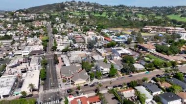 Aerial view over La Jolla hills with big villas, San Diego, California, USA