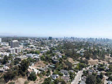 San Diego, Güney Kaliforniya 'daki Hillcrest mahallesinin üstündeki hava manzarası. ABD. Yüksek kalite fotoğraf