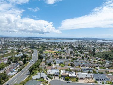 San Diego, Güney Kaliforniya 'daki yerleşim yerlerinin hava görüntüsü, ABD