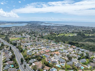 San Diego, Güney Kaliforniya 'daki yerleşim yerlerinin hava görüntüsü, ABD