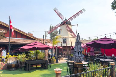 Solvang, CA, ABD - 4 Ağustos - Danimarka 'nın Solvang, Kaliforniya köyü. Turistik tatil köyü