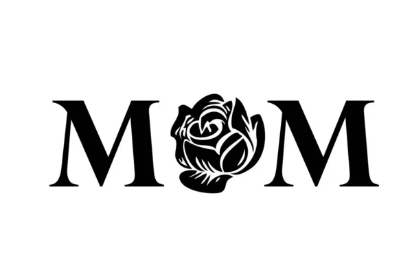 玫瑰妈妈文字的矢量图解 母亲节 — 图库矢量图片