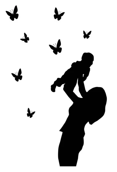Illustrazione Vettoriale Mamma Bambino — Vettoriale Stock