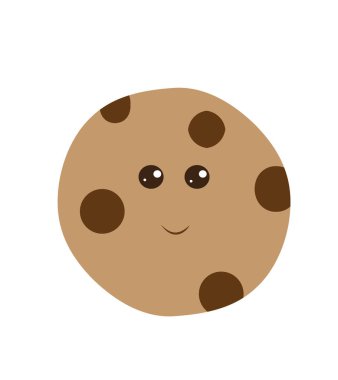 Şirin, gülümseyen bir kurabiyenin vektör çizimi