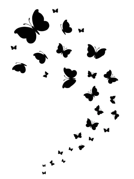 Illustration Vectorielle Papillons Tourbillonnant — Image vectorielle