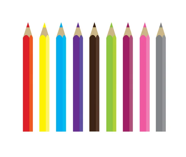 Vector Illustration Row Pencils Back School — Stock Vector