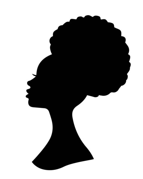 vector illustration of a black woman head silhouette.