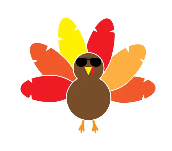Vectorillustratie Van Een Schattige Kalkoen Thanksgiving Day — Stockvector