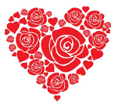 Bir gül kalbinin vektör çizimi