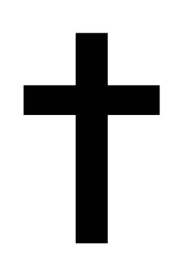 Bir Hıristiyan çapraz siluetinin vektör çizimi.
