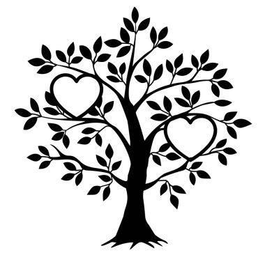 Kalpli bir aile ağacının vektör çizimi