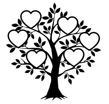 Kalpli bir aile ağacının vektör çizimi