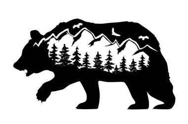 Vektör kahverengi ayı fantezisi