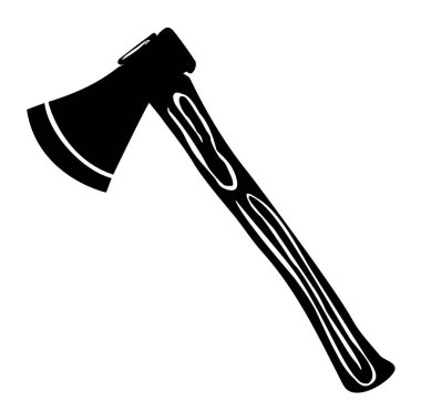 Beyaz arkaplanda izole edilmiş bir baltanın vektör çizimi.