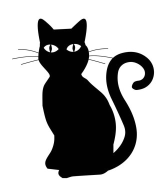 Siyah bir kedinin vektör çizimi