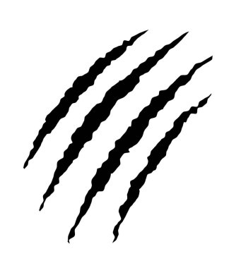 Vahşi bir hayvan pençesinin çiziklerinin vektör çizimi.