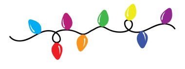 Bir Noel Işıkları çelenginin vektör çizimi.