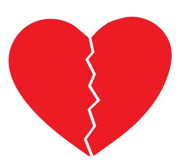 Sevgililer Günü parçalanmış kalbinin vektör çizimi