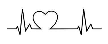 Kalp kardiyogramının vektör çizimi. kalp atışı.