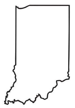 Amerika Birleşik Devletleri 'nin vektör çizimi. Indiana