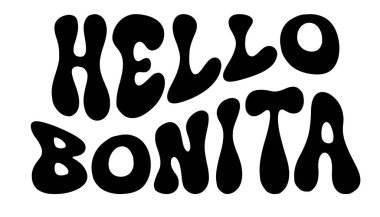 Dalgalı bir metnin vektör çizimi Merhaba bonita.