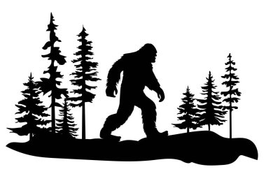 Ormandaki büyük bir ayağın vektör çizimi. 